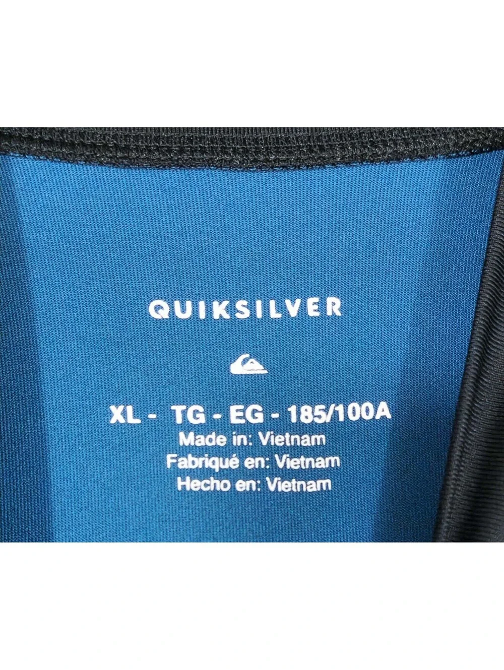 Quiksilver Rash Guard Surf Men’s XL Blue Black Short Sleeve UV Swim Tee #14